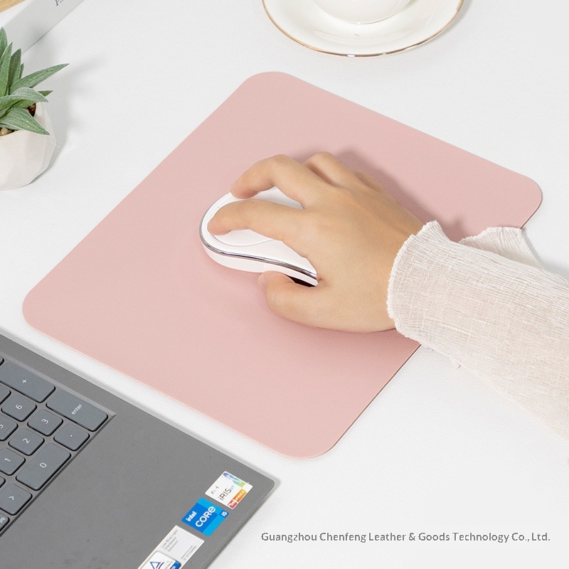 Solid Color Simple Leather Small Size Advertising Computer Laptop Office Gaming Mouse Pad Customizable_voghion.com