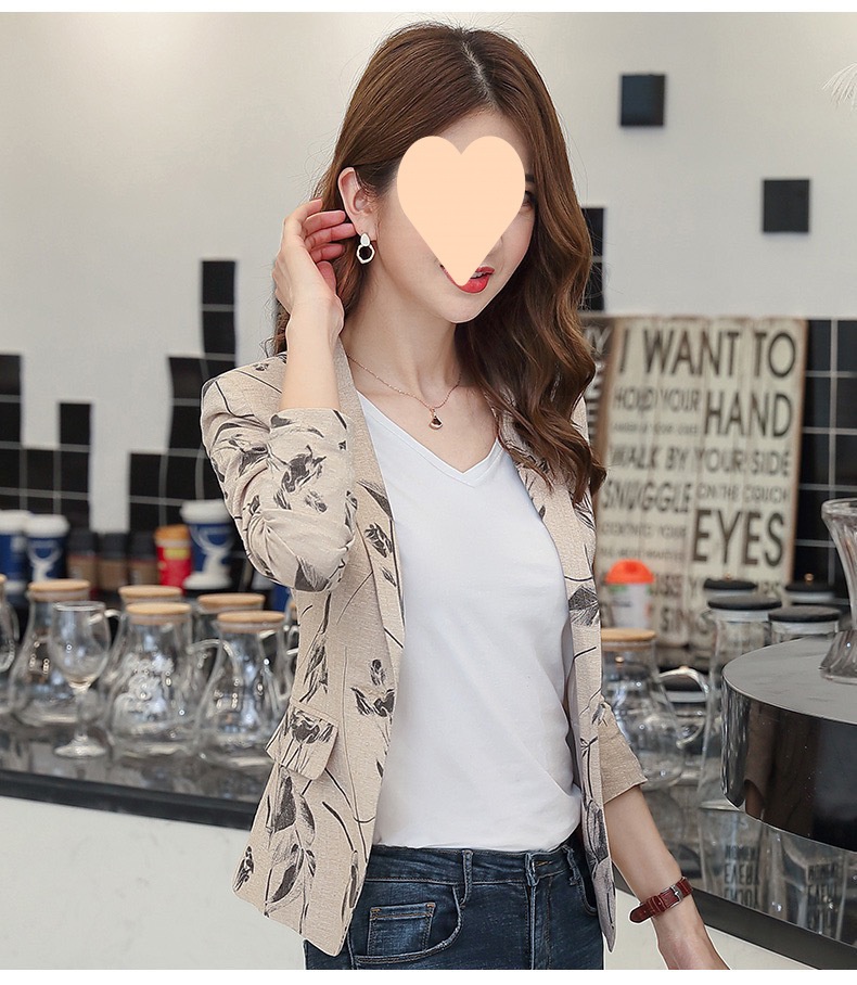 Women's Blazer Slim Fit Single Button Lightweight Spring Jacket_voghion.com