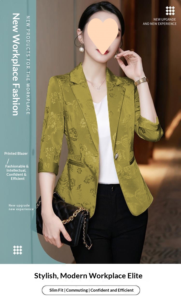 Women's Lightweight Blazer Spring Summer Slim Fit Business Suit_voghion.com