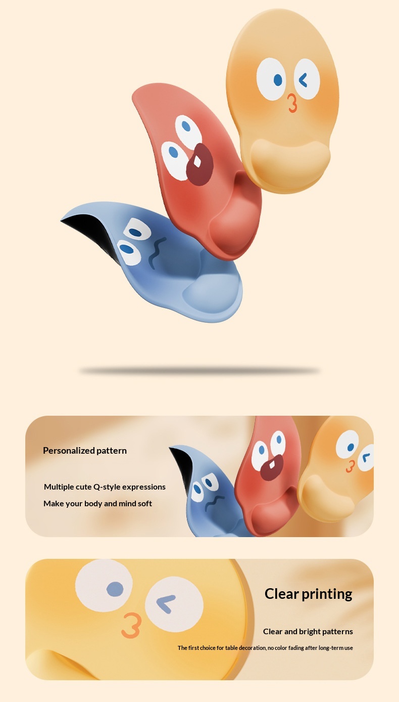 Simpatico poggiapolsi in silicone per computer da ufficio, laptop e tastiera._voghion.com