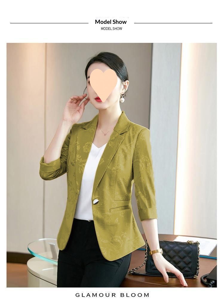 Women's Lightweight Blazer Spring Summer Slim Fit Business Suit_voghion.com