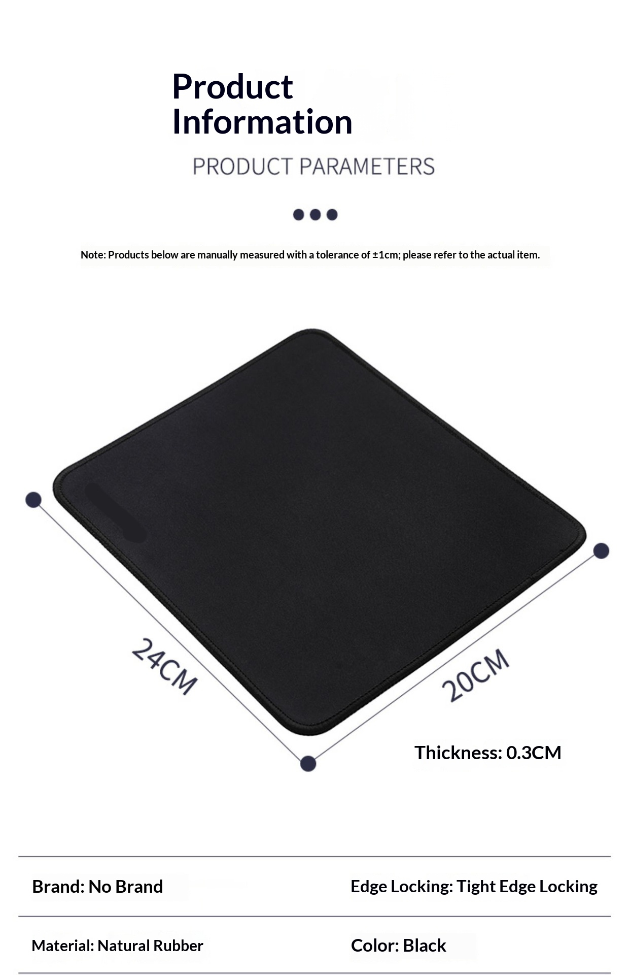 Gaming Small Size Non-Slip Lock Edge Full Black Keyboard Cloth Office Home Solid Color Desk Mat Mouse Pad Customization_voghion.com