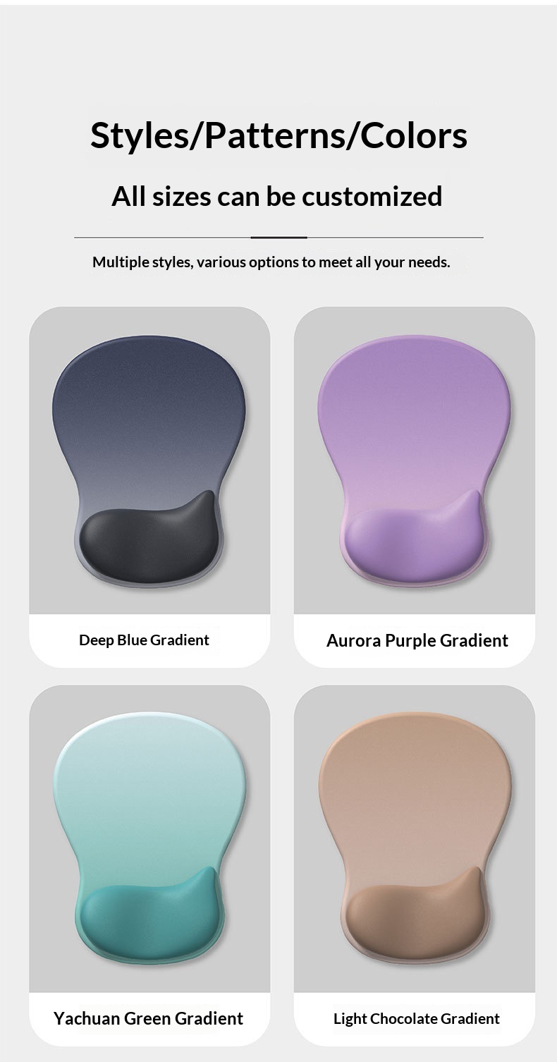 Rest Silicone Wrist Support Gradient Simple Thickened Non-Slip Ergonomic Computer Mouse Pad_voghion.com