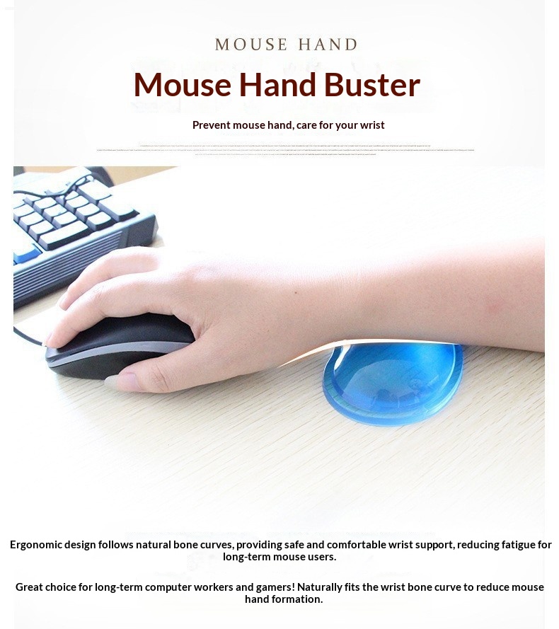 Crystal Gel Mouse Pad With Wrist Rest For Keyboard Support_voghion.com