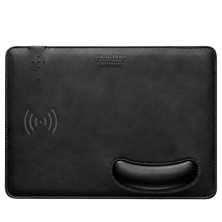 Poggiapolsi in pelle PU, direttamente dalla fabbrica, compatibile con tappetino per mouse con ricarica wireless da 15 W per iPhone._voghion.com