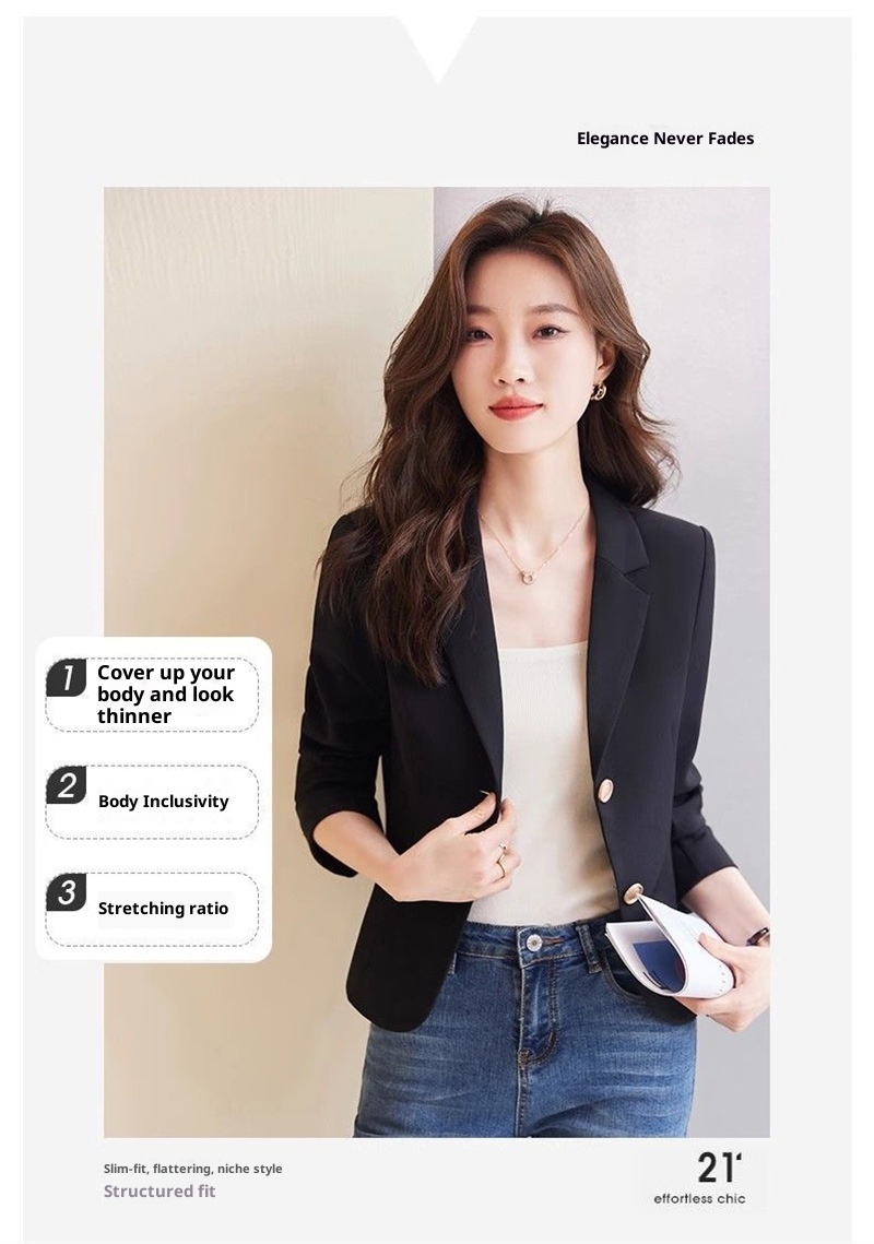 Short Blazer For Women Elegant Lightweight Jacket For Spring_voghion.com