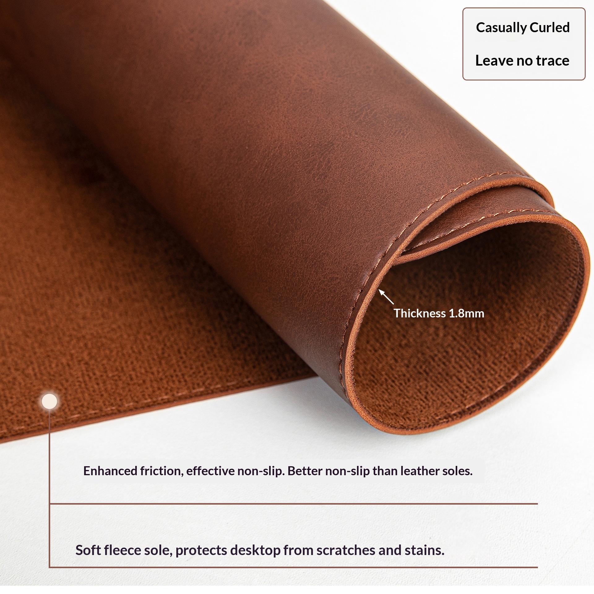 Mauspad aus hautfreundlichem Crazy Horse Leder mit authentischer Textur, extra groß, personalisierbar, für Büro, Computer, Schreibtisch._voghion.com