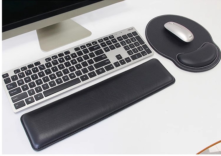 High-End PU Leather Soft Surface Keyboard Rest Computer Wrist Gaming Mouse Pad_voghion.com