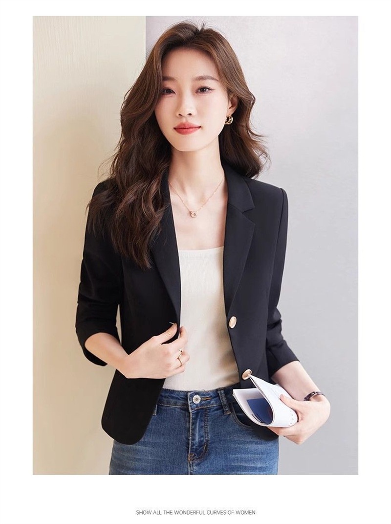 Short Blazer For Women Elegant Lightweight Jacket For Spring_voghion.com
