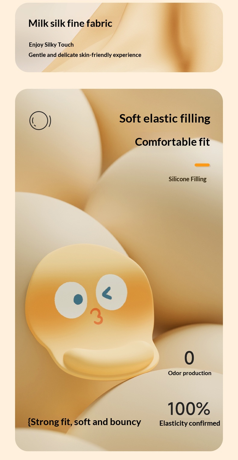 Simpatico poggiapolsi in silicone per computer da ufficio, laptop e tastiera._voghion.com