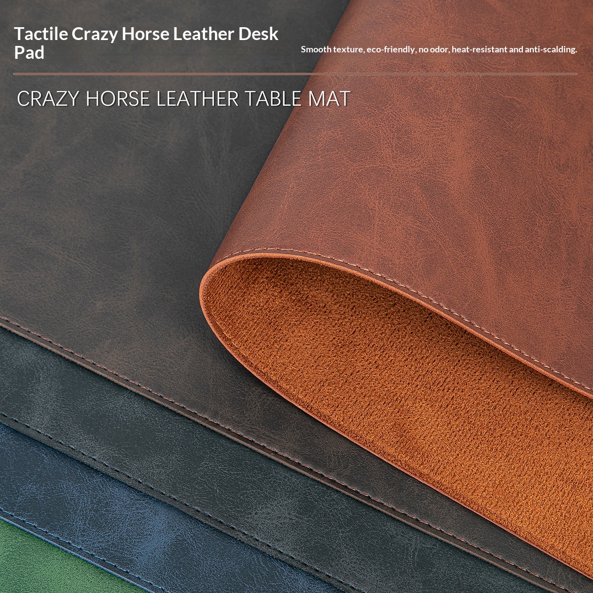 Mauspad aus hautfreundlichem Crazy Horse Leder mit authentischer Textur, extra groß, personalisierbar, für Büro, Computer, Schreibtisch._voghion.com