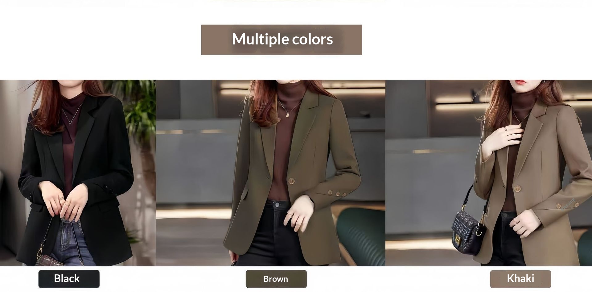 Blazer feminino cor café estilo coreano corte casual_voghion.com