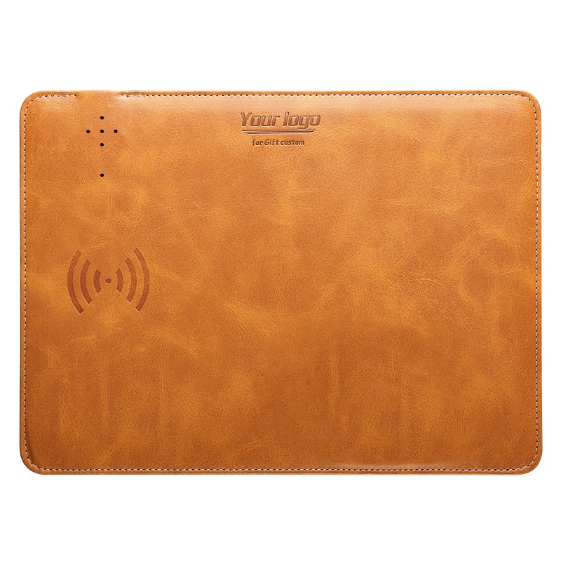 Poggiapolsi in pelle PU, direttamente dalla fabbrica, compatibile con tappetino per mouse con ricarica wireless da 15 W per iPhone._voghion.com