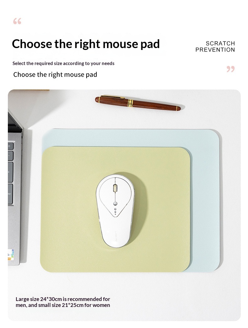 Solid Color Simple Leather Small Size Advertising Computer Laptop Office Gaming Mouse Pad Customizable_voghion.com