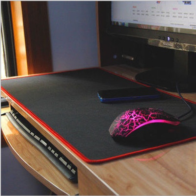 Stitched Edge Gaming Pad, Large Personalized Mouse With Edge, Thickened Office Desk Mat And Keyboard Pad_voghion.com