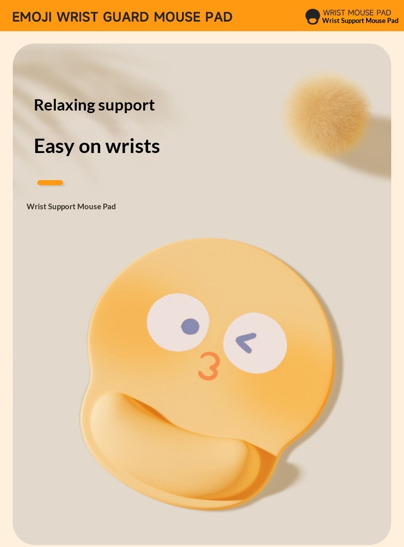 Simpatico poggiapolsi in silicone per computer da ufficio, laptop e tastiera._voghion.com