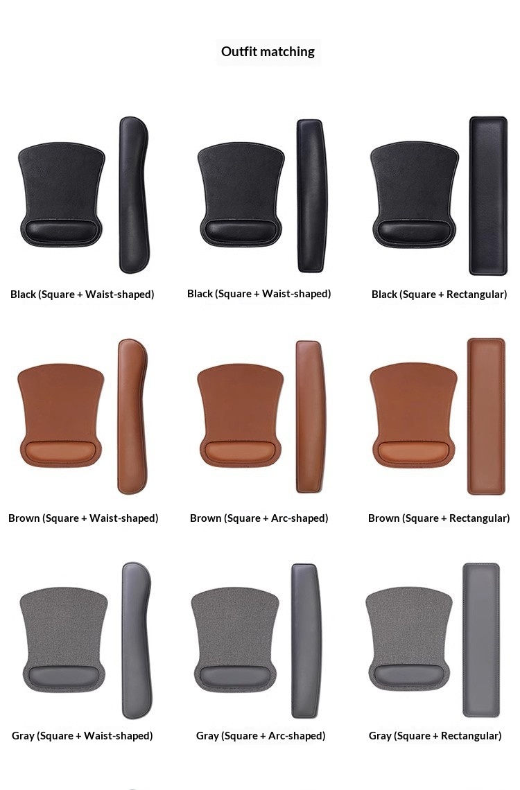 High-End PU Leather Soft Surface Keyboard Rest Computer Wrist Gaming Mouse Pad_voghion.com