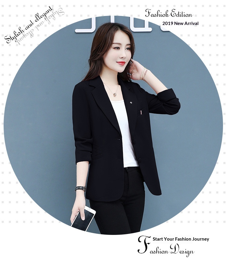 Women's Blazer Elegant Petite Slim Fit Lightweight Jacket Spring_voghion.com
