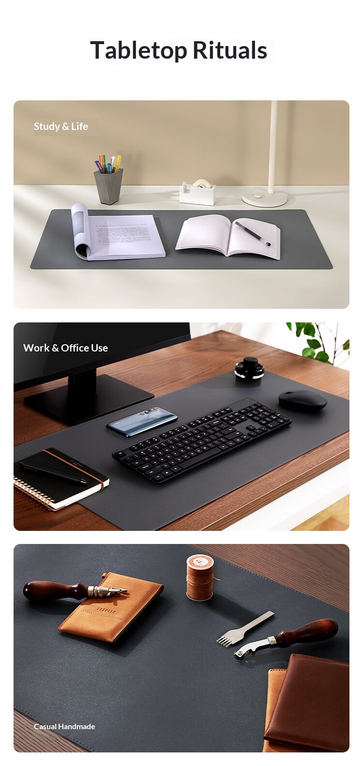 Tappetino per mouse extra-large a doppio materiale/extra-large impermeabile per gaming competitivo, antiscivolo, tinta unita, uso ufficio_voghion.com