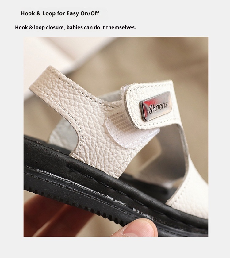 Sandale din piele pentru copii talpă moale antiderapante vară_voghion.com