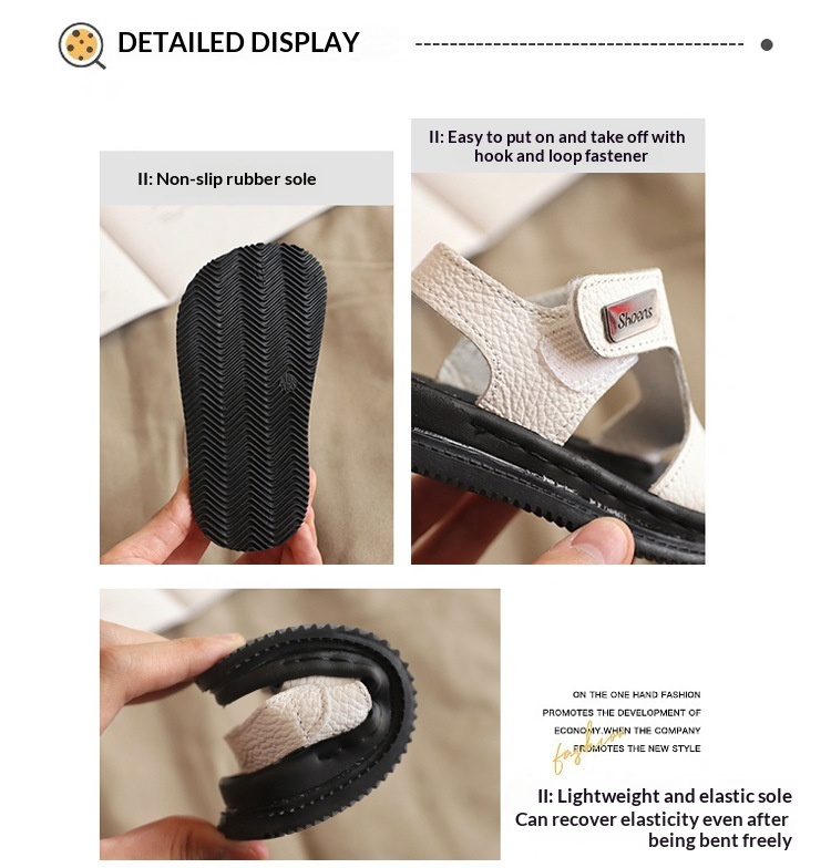 Sandale din piele pentru copii talpă moale antiderapante vară_voghion.com