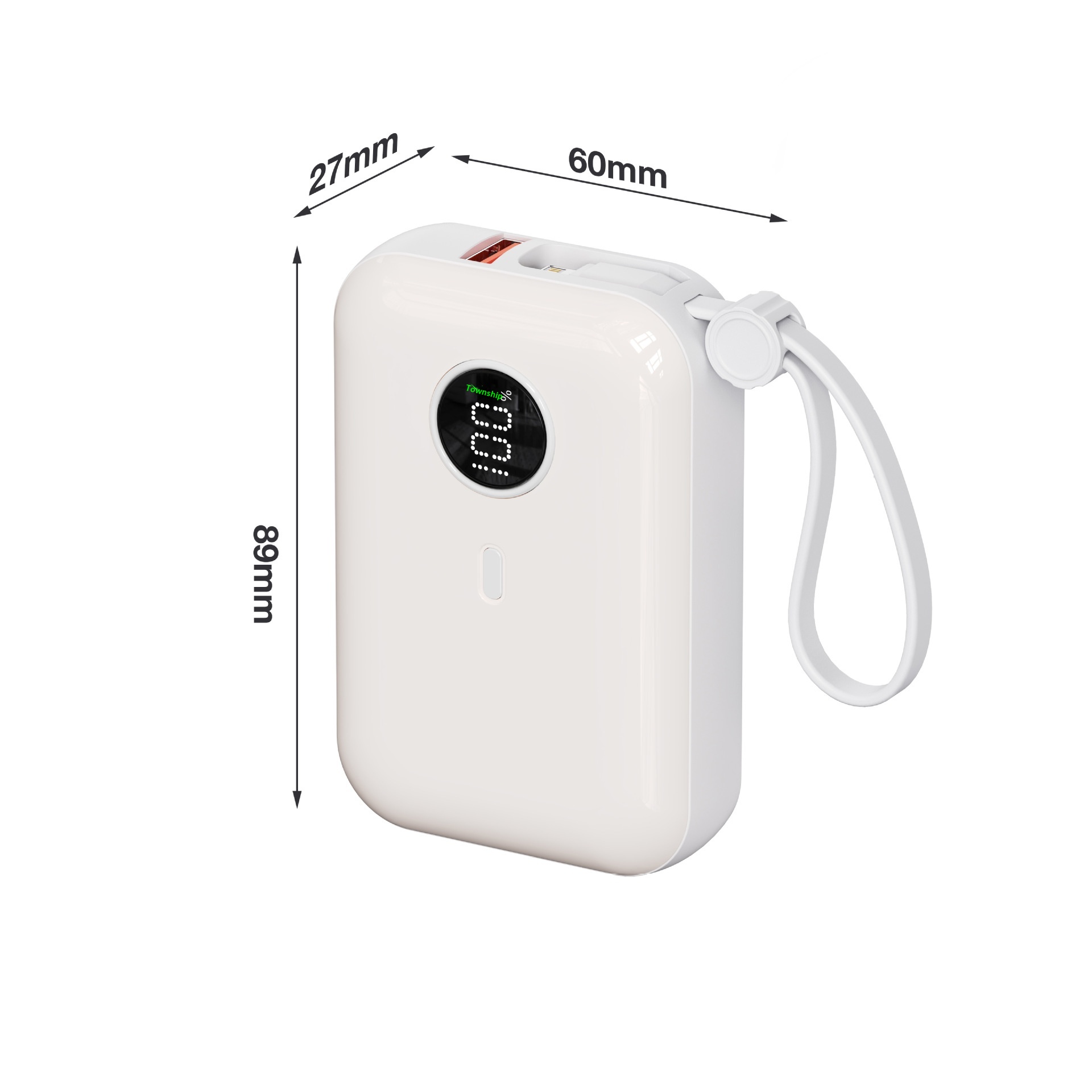 CyberGear Mini Bank Przewodowy 10000mAh Kompaktowy Przenośny Duża Pojemność Szybkie Ładowanie Mobilne Kompatybilny z 15_voghion.com