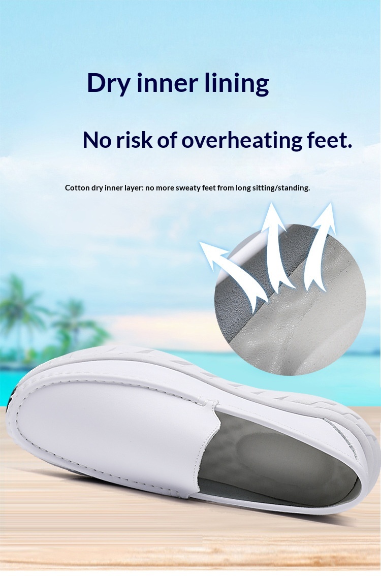 Zwarte en witte heren werkschoenen medisch antislip ademend_voghion.com