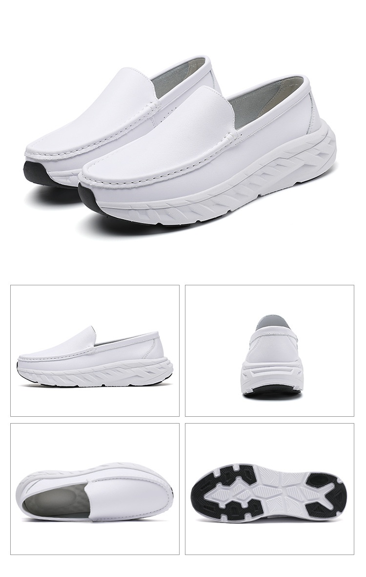 Zwarte en witte heren werkschoenen medisch antislip ademend_voghion.com