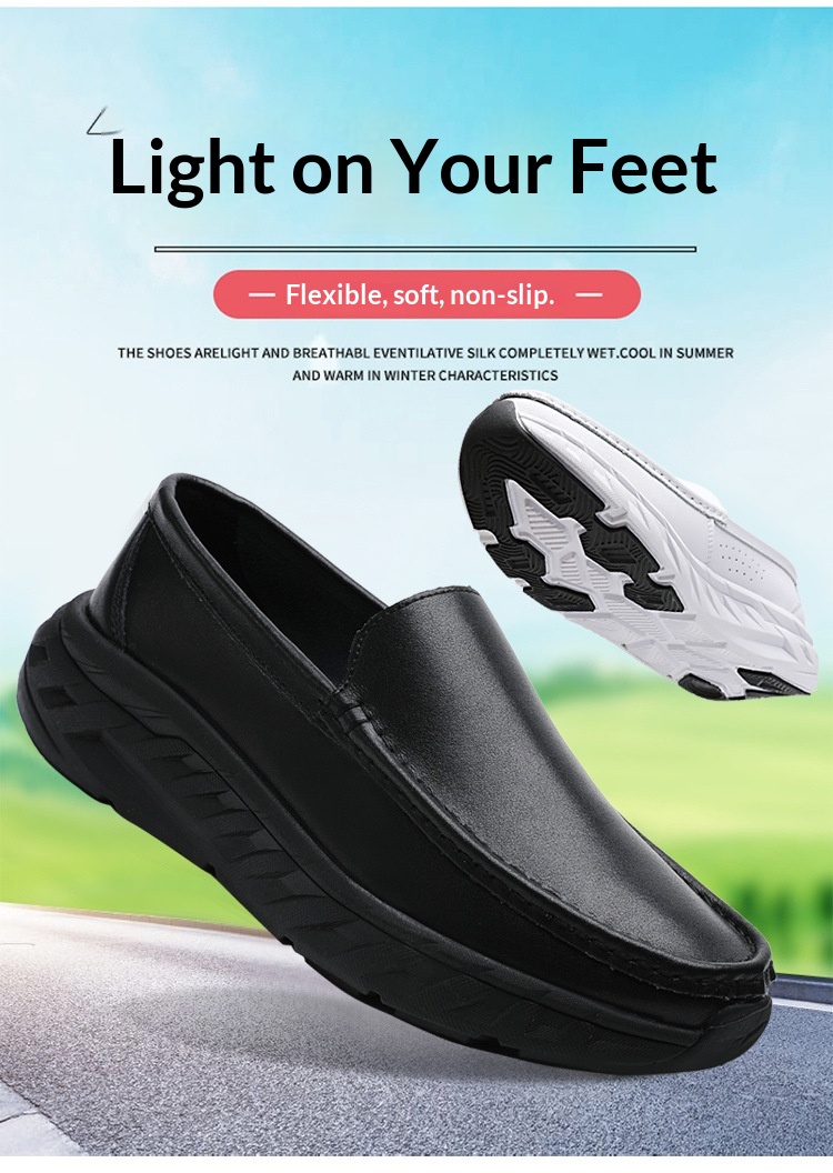 Zwarte en witte heren werkschoenen medisch antislip ademend_voghion.com