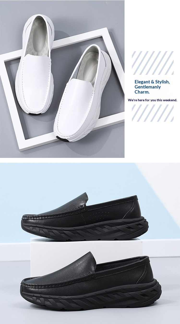 Zwarte en witte heren werkschoenen medisch antislip ademend_voghion.com