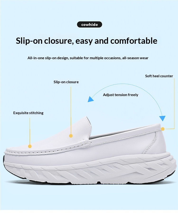 Zwarte en witte heren werkschoenen medisch antislip ademend_voghion.com