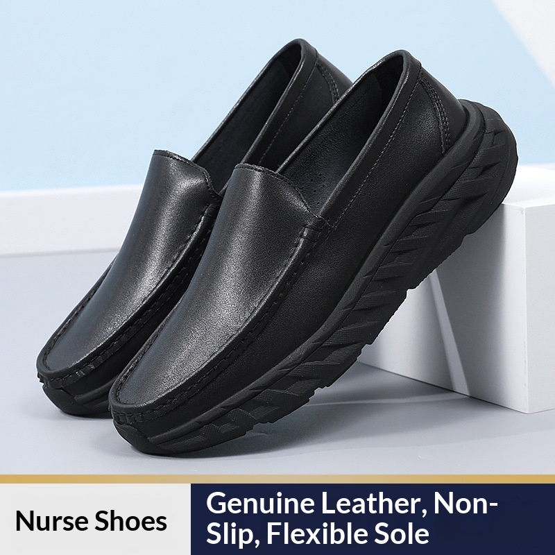 Nieuwe zwart-witte heren verpleegkundige/medische werkschoenen, comfortabel, antislip, ademend, geschikt voor alle seizoenen, dropshipping_voghion.com