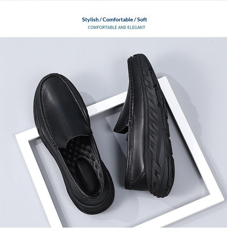 Zwarte en witte heren werkschoenen medisch antislip ademend_voghion.com