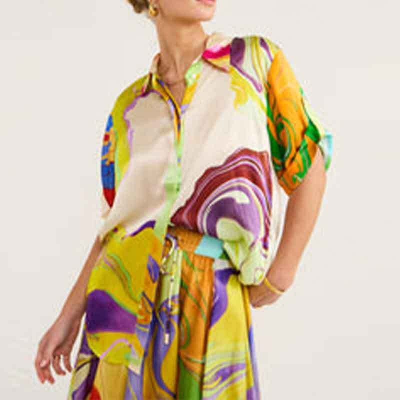 Women's Printed Top And Maxi Skirt Two-piece Set For Summer_voghion.com