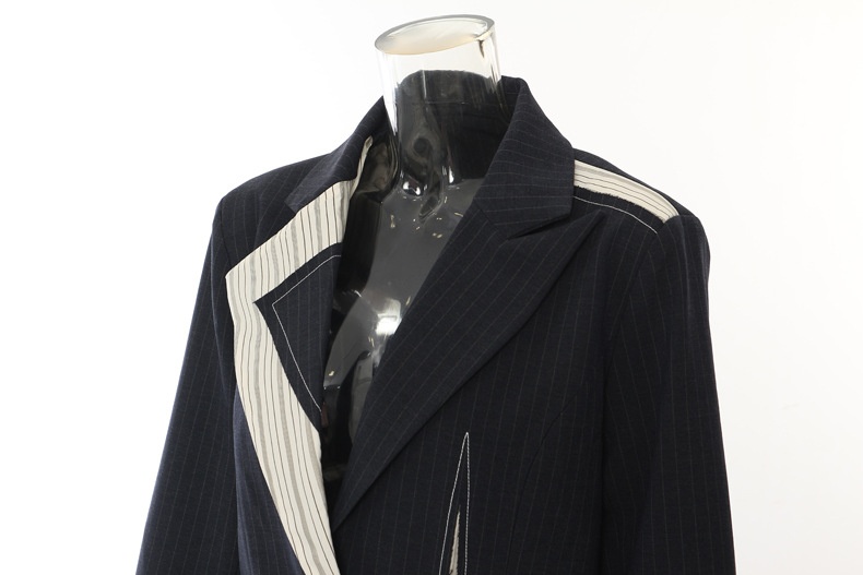 Damska marynarka blazer patchwork color block asymetryczna_voghion.com
