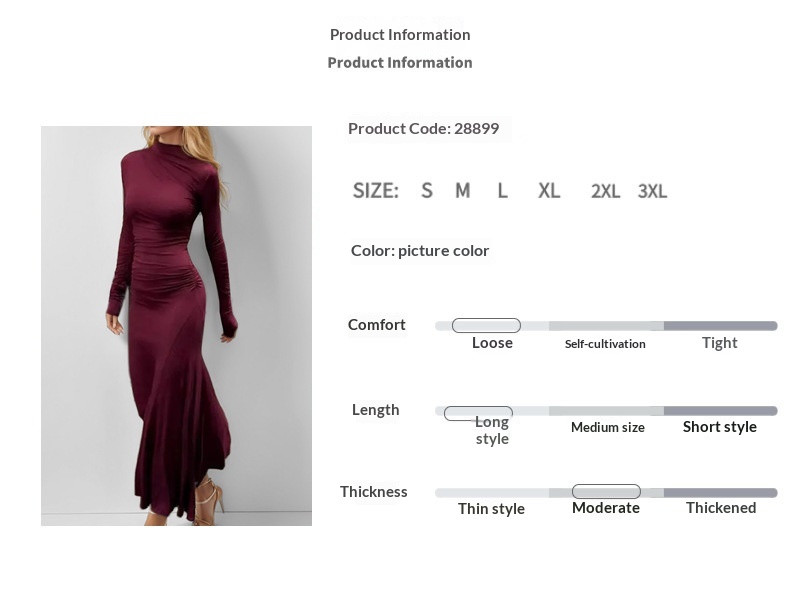 Damen Elegant Langarm Bodycon Kleid Für Plus Size Anlässe_voghion.com