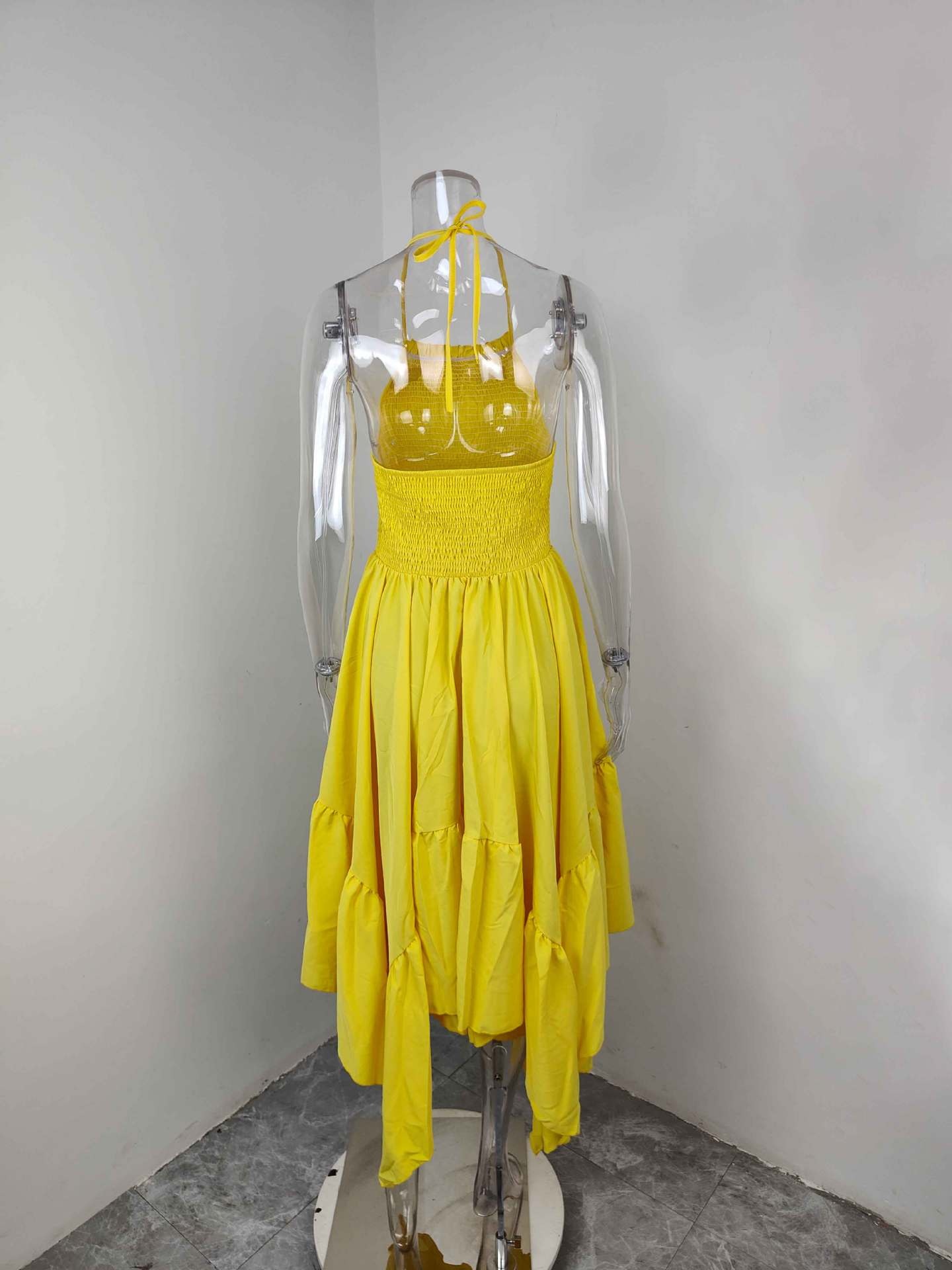 Elegant ärmlös utställd damklänning för plus size storlekar_voghion.com