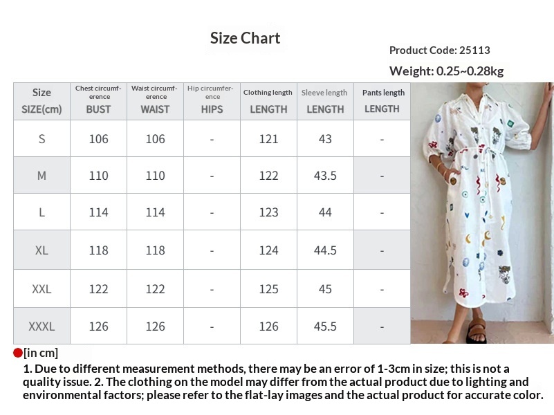 Women's Loose Printed Dress With Turn-down Collar And Bubble Sleeves_voghion.com