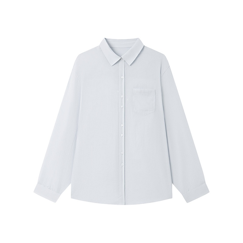 Spring Summer Lenzing Tencel Linen Shirt For Women New Lyocell Solid Color Pocket Cardigan Skin-Friendly Comfortable_voghion.com