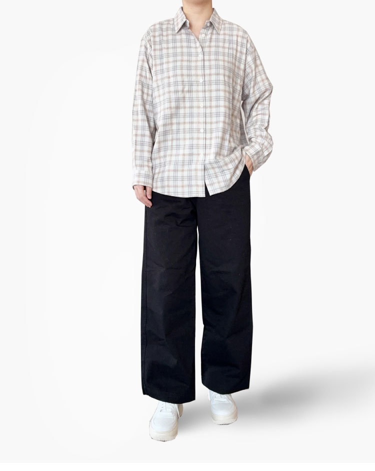 Camicia donna maniche lunghe in flanella cotone autunno_voghion.com