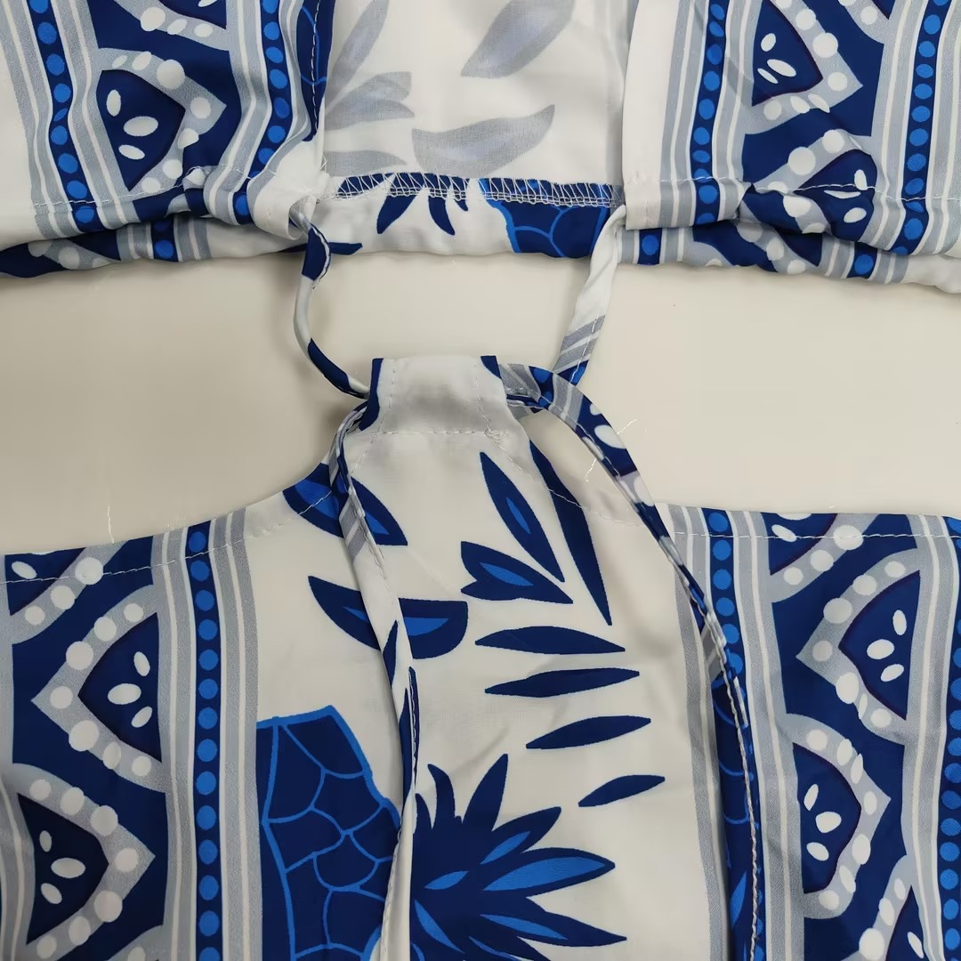 Fashionable Women's V-neck Printed Strap Dress For Plus Size_voghion.com