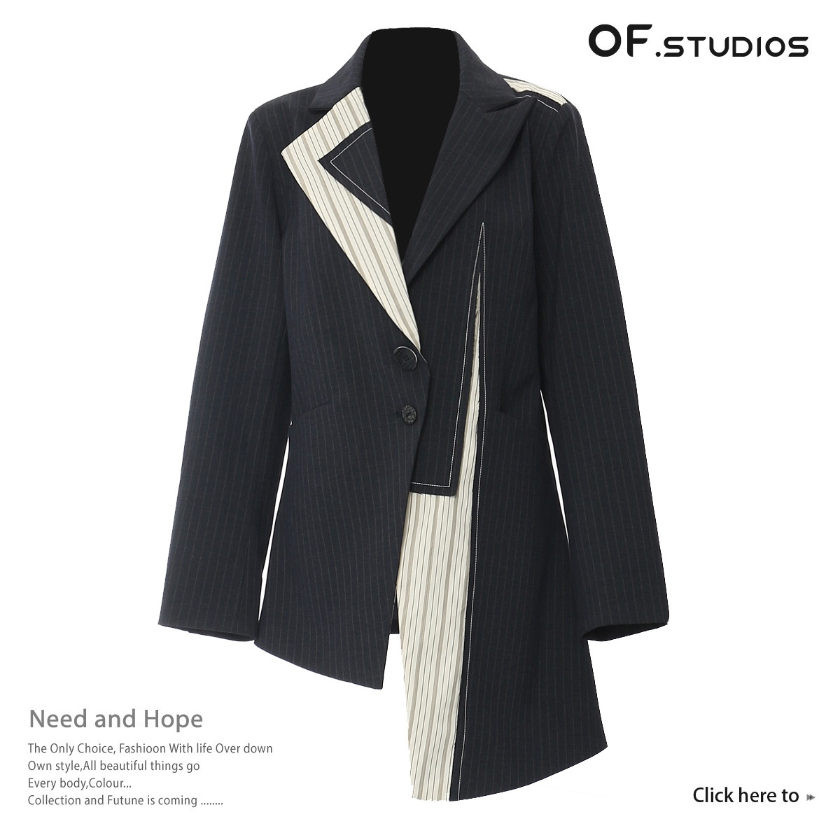 Damska marynarka blazer patchwork color block asymetryczna_voghion.com