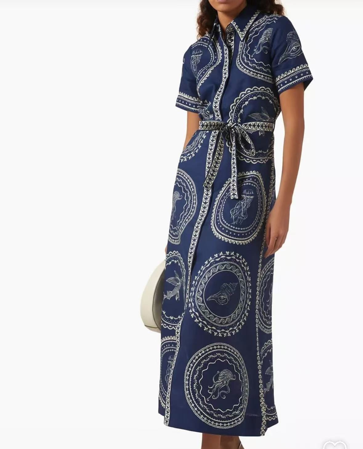 Damen Freizeitkleid Aus Leinen Mit Modischer Taillierung_voghion.com