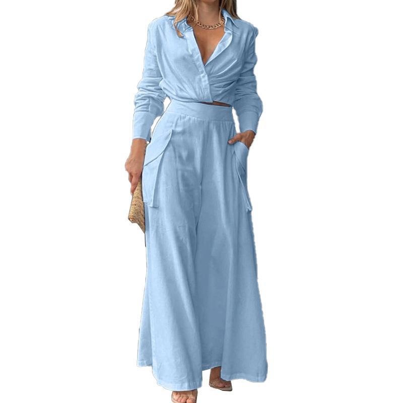 2026 Spring New Cross-Border European And American Women's Clothing Solid Color Elegant Commuting Loose Pocket Fashion_voghion.com