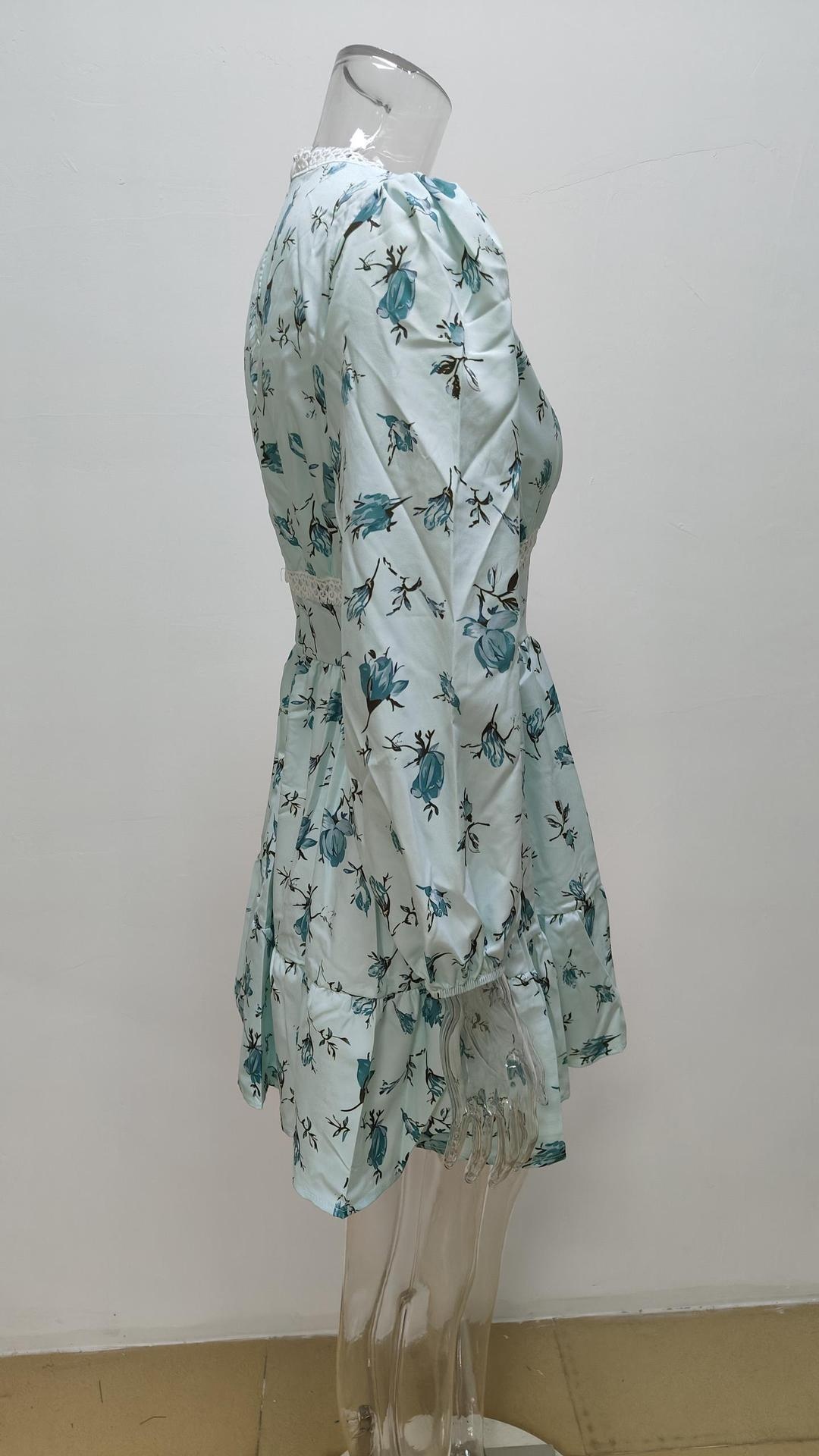 Elegantes V-ausschnitt Plus Size Kleid Für Damen Mit Blumenmuster_voghion.com