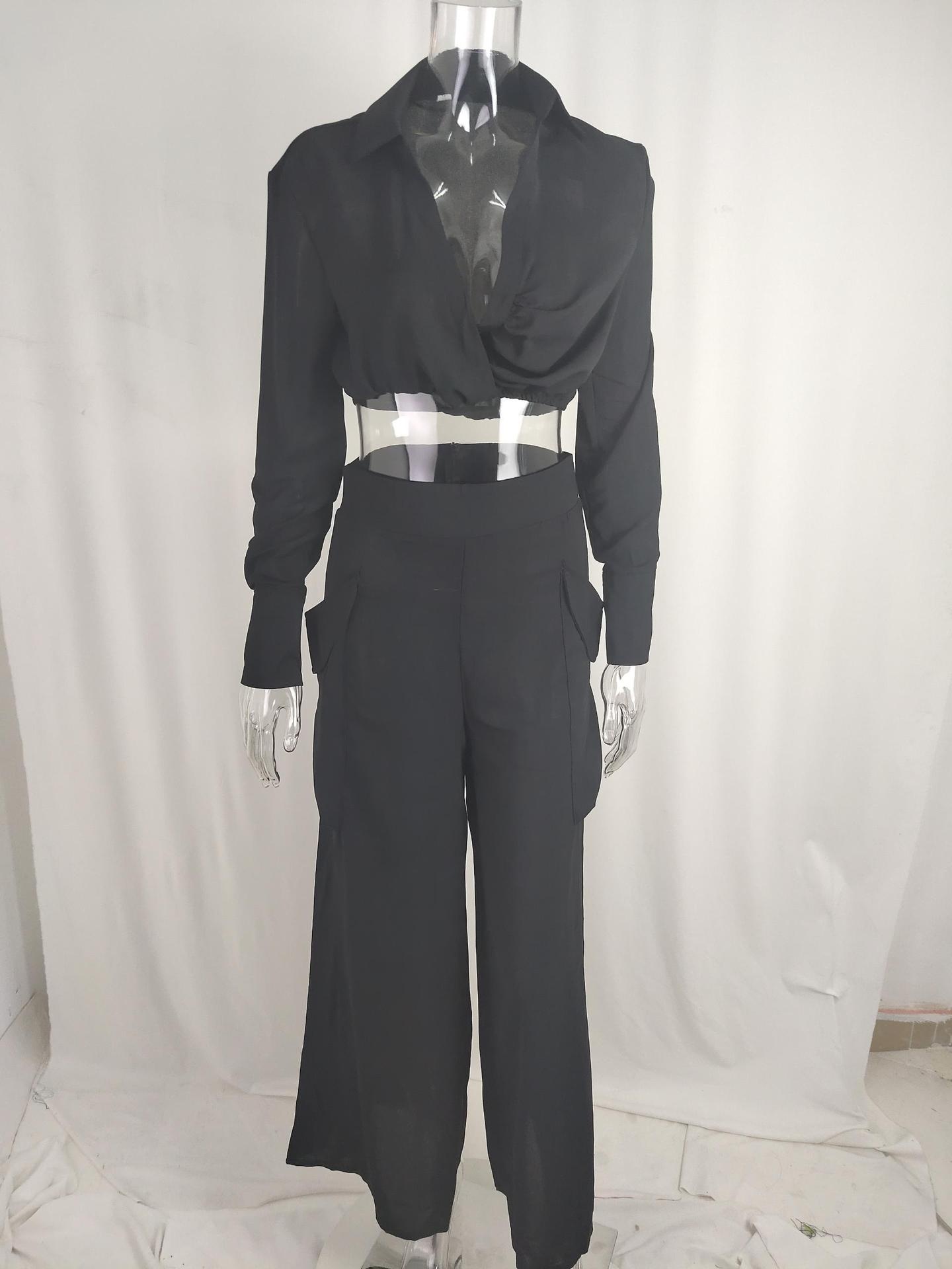 Elegant Women's Clothing Set Solid Colour Loose Commuter Style_voghion.com