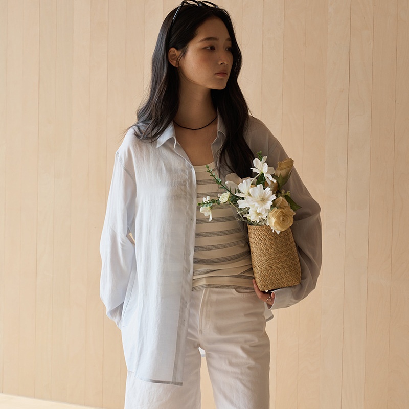 Spring Summer Lenzing Tencel Linen Shirt For Women New Lyocell Solid Color Pocket Cardigan Skin-Friendly Comfortable_voghion.com