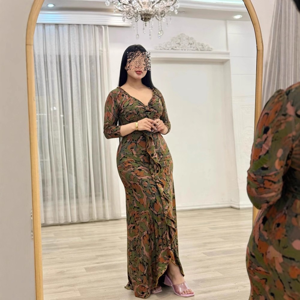 2025 Spring/Summer New Cross-Border Foreign Trade Women's Clothing Independent Site Middle East Chiffon Floral_voghion.com