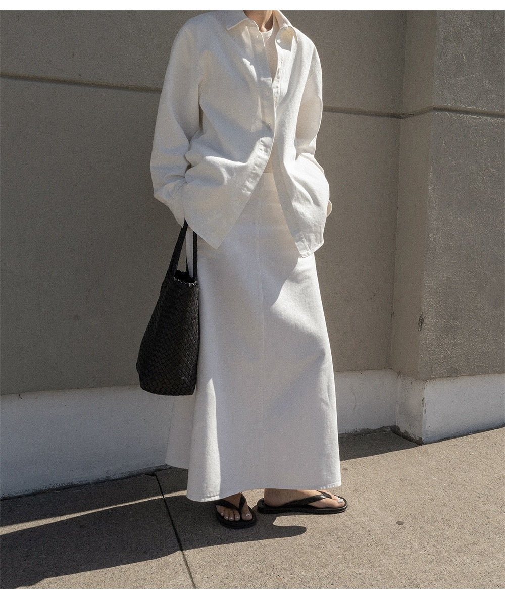 Camicia donna stile francese in puro cotone bianco maniche lunghe_voghion.com
