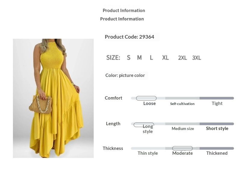 Elegant ärmlös utställd damklänning för plus size storlekar_voghion.com